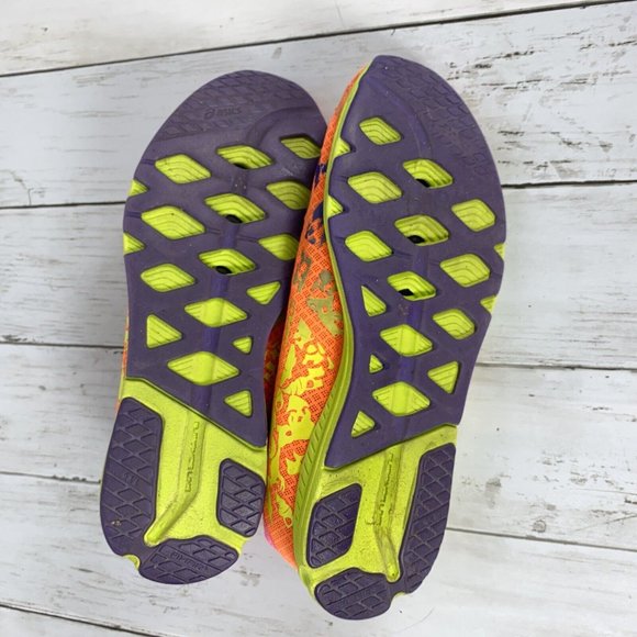 ASICS Gel Noosa Fast Neon Multicolor Orange Running Shoes T357N Sz 8.5 - Picture 7 of 10